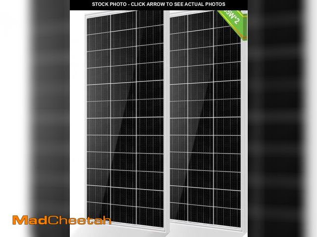 Lot 74-12398999 - (MISSING ONE PANEL) ECO-WORTHY Solar Panels 2pcs 195 Watt 18 Volt Monocrystalline Solar Panel Module...