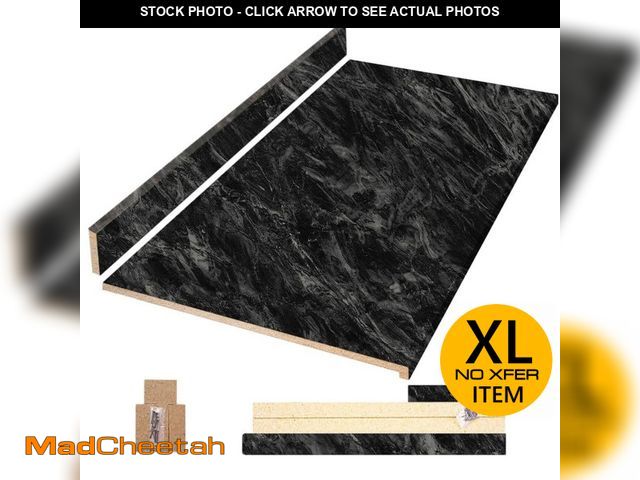 Lot 74-12548076 - Hampton Bay 6 ft. Straight Laminate Countertop All-Inclusive Kit in Textured Sombra with Eased Edge ...