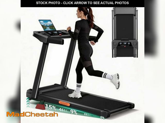 Lot 74-14220171 - SONITU 4-in-1 Treadmill with 15% Incline and Three Touch Screen, Foldable Portable with Handle for H...