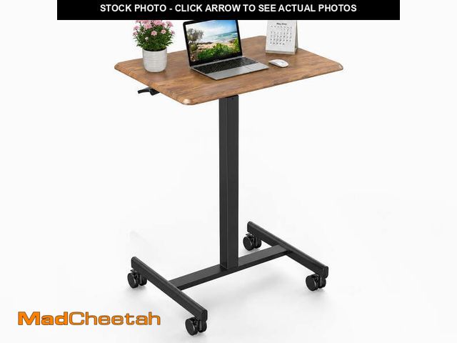 Lot 74-14288633 - EDX Standing Desk with Mobile Rolling Wheels Portable Desk &amp; Overbed Laptop, Height Adjustable S...