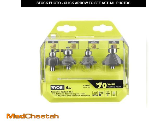 Lot 74-12795171 - RYOBI Decorative Router Bit Set (4-Piece) - USED