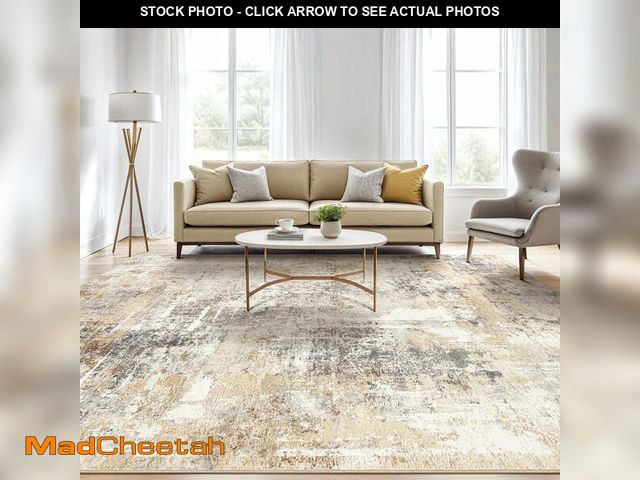 Lot 74-12890113 - UERMEI 8'x10' Washable Area Rugs for Living Room, Modern Abstract Printed Carpet, Non Slip Indoor Ru...