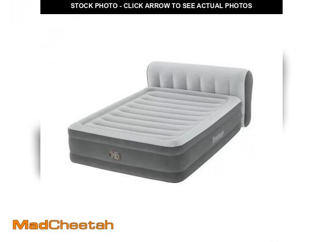 Lot 74-12427951 - Bestway Headboard 18  Queen Air Mattress with Built-in Pump - UNUSED