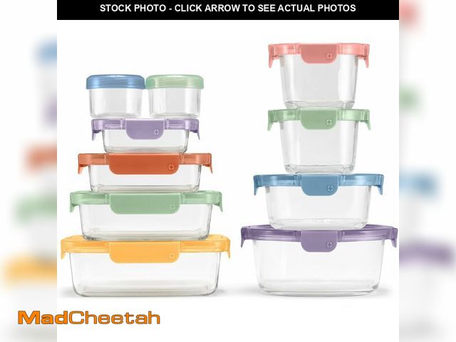 Lot 74-14581804 - Ello Color Lock 20pc Glass Food Storage Containers with Lids, Desert - UNUSED