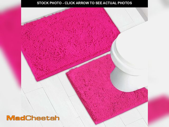 Lot 74-13709098 - AINAHYVA Bathroom Rugs Chenille Bath mat 2 Piece Set, Super Absorbent, Strong PVC Non Slip Backing, ...