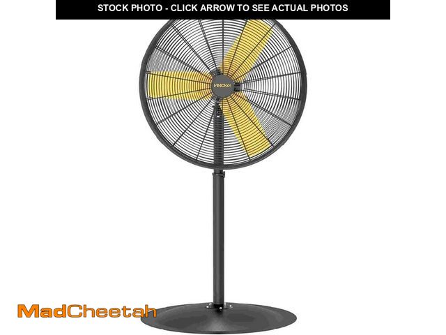 Lot 74-14306669 - Atemomen 30 in. 3 Fan Speeds Commercial/Industrial Pedestal Fan in Black with 9000 CFM, Adjustable H...