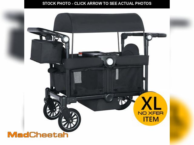 Lot 74-12679755 - AILEEKISS Collapsible Wagon Stroller for 2 Toddlers with Adjustable Canopy, 44 Pounds, Black - UNUSE...