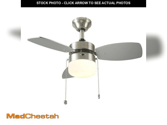 Lot 74-14222932 - Hampton Bay Triplicity 30 in. Indoor Brushed Nickel Ceiling Fan - UNUSED