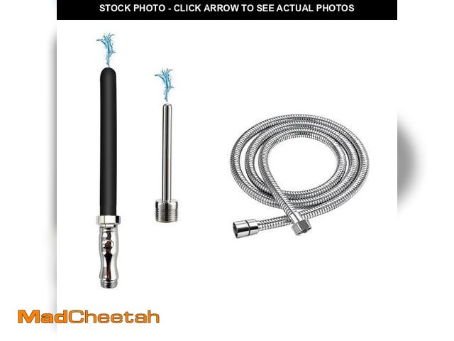 Lot 74-12442223 - Shower Enema System, Douche Colonic Cleanse Kit, Bathroom Handheld 59.05inch Stainless Steel Shower ...