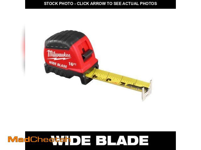 Lot 74-12685239 - *CHIPPED* Milwaukee 16 ft. Wide Blade Tape Measure With 16 ft. Reach *CHIPPED*  - USED