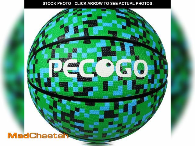 Lot 74-14063313 - PECOGO Basketball Size 7 Official Rubber Streetball 29.5" Outdoor Indoor Mens Green Basketball Ball ...