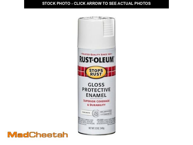 Lot 74-14445345 - (SET OF 6) Rust-Oleum Stops Rust Spray Paint, Gloss Pure White | Rust Resistant, Indoor and Outdoor,...