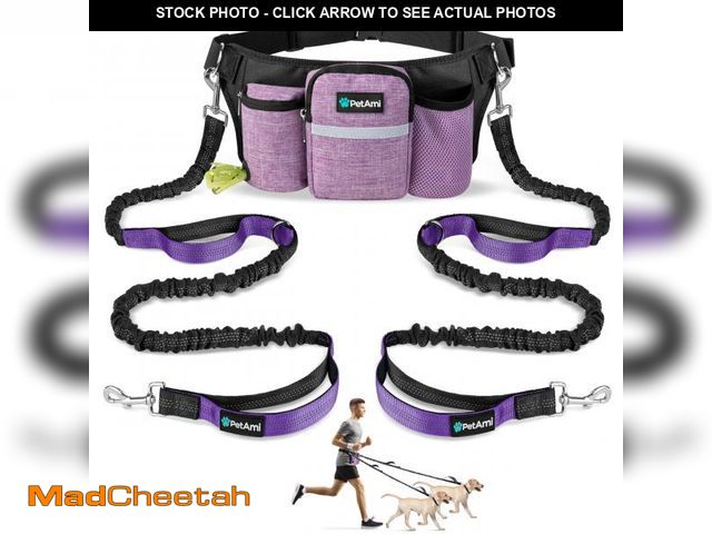 Lot 74-12440834 - PetAmi Premium Hands Free Dog Leash for 2 Dogs, Adjustable Waist Belt Leash for Dog Walking, Fanny P...