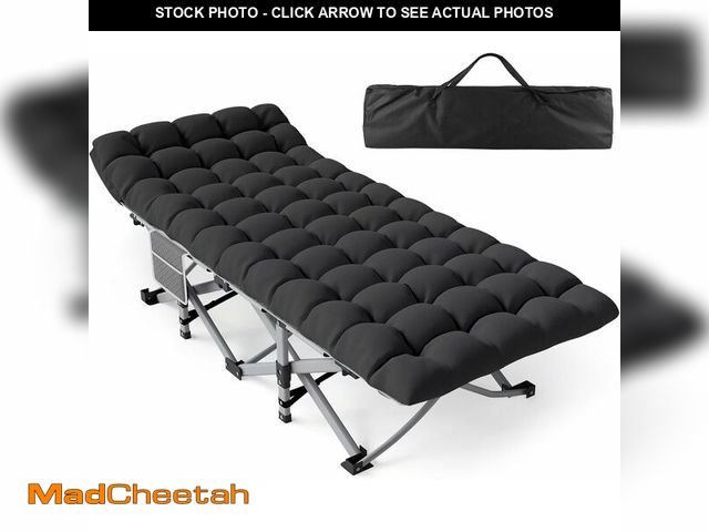 Lot 74-13041834 - (MATTRESS ONLY) ZENPETIO Camping Cot for Adults, Heavy-Duty Portable Cot Bed with Mattress, Foldable...