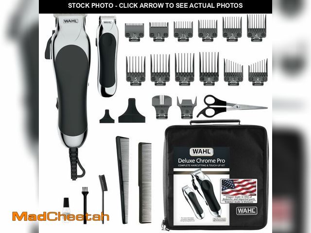 Lot 74-13631661 - Wahl Clipper USA Deluxe Corded Chrome Pro, Complete Hair and Trimming Kit, Includes Corded Clipper, ...