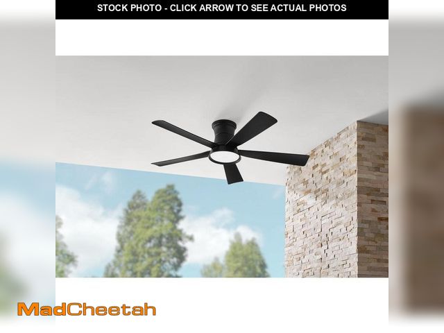 Lot 74-12691451 - *DUSTY* Hampton Bay Hawkspur 52 in. Indoor/Outdoor Matte Black Low Profile Ceiling Fan with Adjustab...