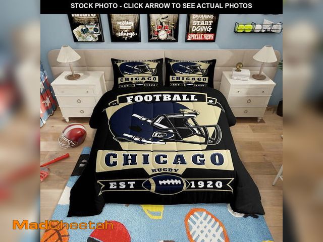 Lot 74-12549064 - Erosebridal Sports Theme Bedding Sets Twin with Comforter, Bedroom Decor, Black 2-Piece, Chicago - U...