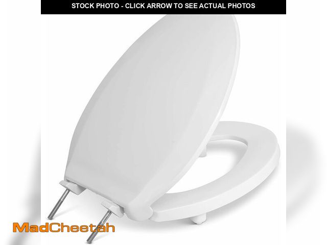 Lot 74-14305456 - Centoco 2 inch Raised Toilet Seat for Seniors, Elongated, Closed Front with Cover, Plastic, Made in ...