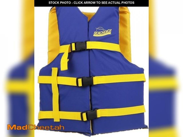 Lot 74-12367777 - Seachoice Level 70 Life Jacket, Adjustable Boat Vest, Blue/Yellow, Universal Adult, Over 90 Lbs. - U...