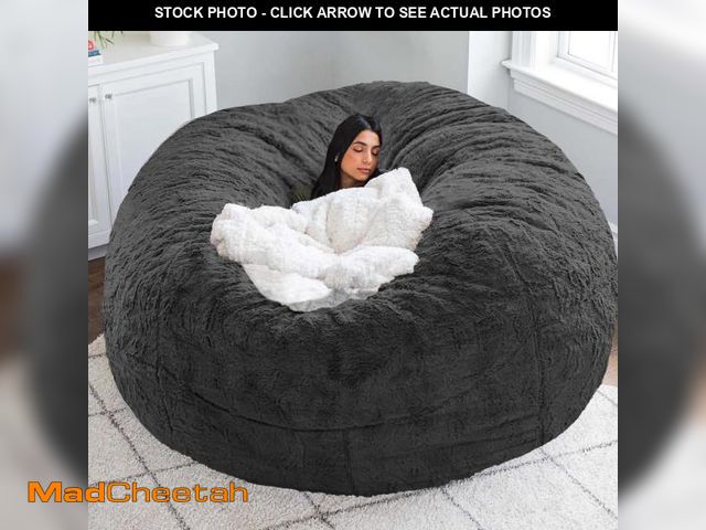 Lot 74-12114397 - FANNIEHOME Bean Bag Chair Cover for Adults and Kids Comfy Round Chair Cover for Lazy Sofa Bedroom Ch...