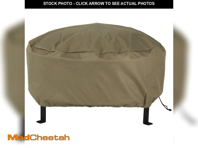 Lot 74-12659665 - Sunnydaze 48 in. Khaki Durable Weather-Resistant Round Fire Pit Cover - UNUSED