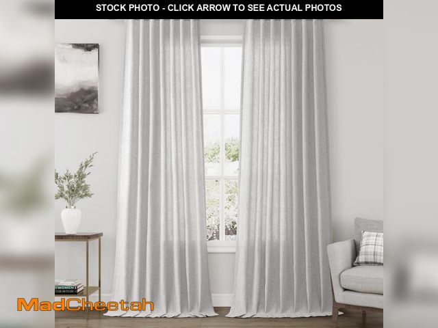 Lot 74-11549646 - Extra Long Curtains 2 Panels 102 Inches Long for Living Room Silver Back Tab Rod Pocket Light Filter...