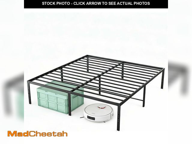 Lot 74-14348933 - OLIXIS Queen Bed Frame, Heavy Duty Sturdy 18 Inch Metal Platform Bed with Storage Space, Sturdy Supp...