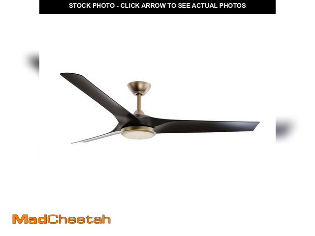 Lot 74-12533932 - Hampton Bay Sansra 60 in. Indoor/Outdoor Brass Standard Ceiling Fan with with CCT Integrated LED Mod...