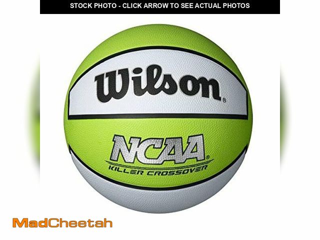 Lot 74-12665419 - WILSON NCAA Killer Crossover Outdoor Basketball - Size 5 - 27.5", Lime/White - UNUSED