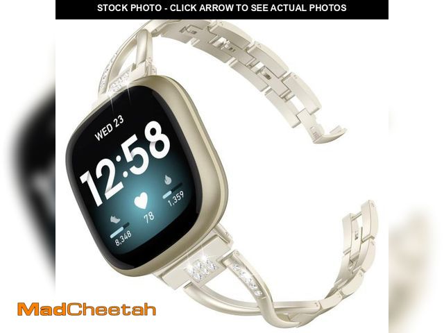 Lot 74-12315079 - Wearlizer Metal Band Compatible with Fitbit Versa 4/Versa 3/Sense/Sense 2 Bands for Women, Dressy St...