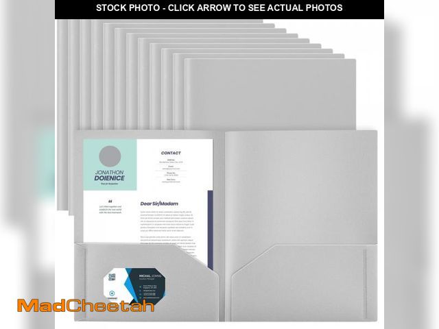 Lot 74-12115403 - Gueevin 24 Pcs Plastic Folders with Pockets, Back to School Two Pocket Folder Fit Letter Size, Heavy...