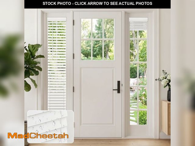 Lot 74-14211294 - MiLin Cordless Sidelight Door Blinds 9"x 72" Horizontal Window Mini Blinds Faux Wood White Adjustabl...