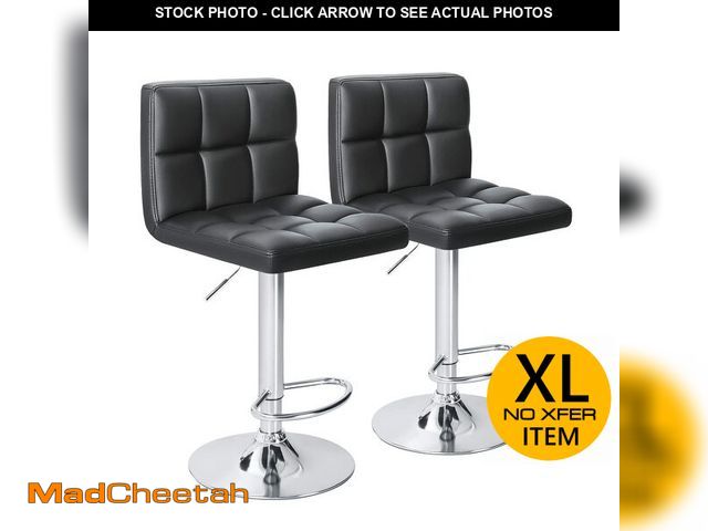 Lot 74-12571673 - Homall Bar Stools Modern PU Leather Adjustable Swivel Barstools, Armless Hydraulic Kitchen Counter B...