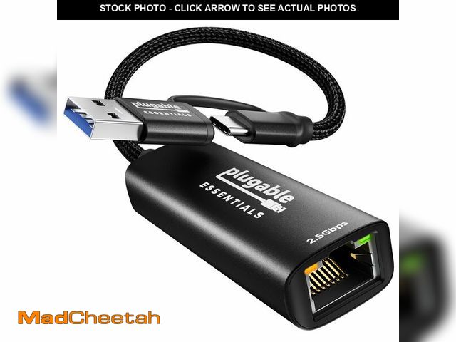 Lot 74-14271279 - Plugable 2.5Gbps USB C to Ethernet Adapter, 2-in-1 USB-A &amp; USB-C Ethernet Adapter for laptop |Al...