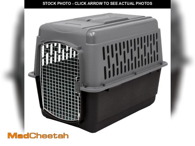 Lot 74-12489211 - Petmate Large Breeds Dog Kennel, Various Sizes, Dark Gray/Black, Made in USA - USED