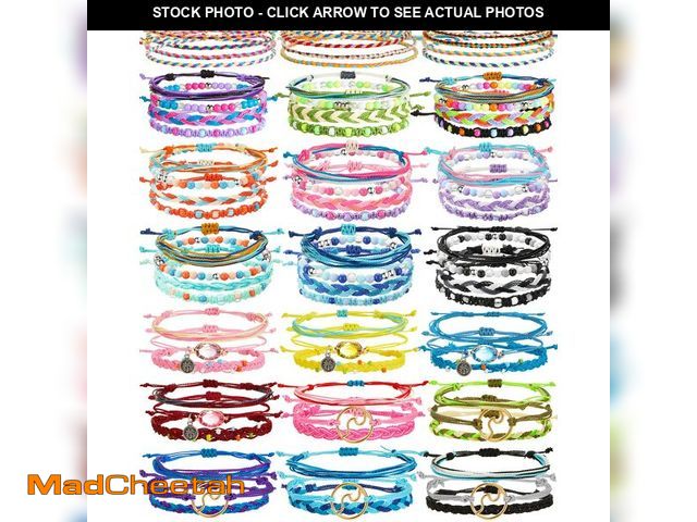 Lot 74-13631114 - Tuanse 75 Pcs Friendship Bracelets for Women Surfer Wave Bracelet Handmade Ocean Wave Adjustable Ank...