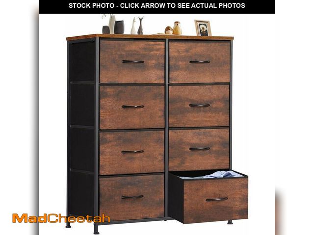 Lot 74-12633374 - Sweetcrispy Dresser for Bedroom with 8 Storage Drawers, Large Fabric Storage Tower Organizer, Chest ...
