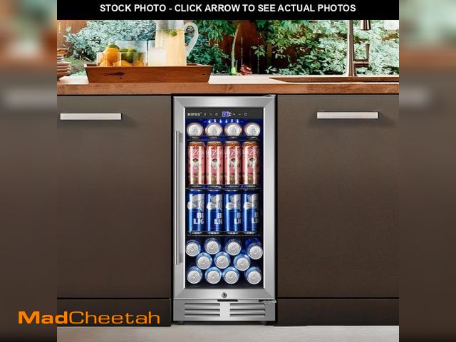 Lot 74-12281000 - Nipus 15 in. Single Zone 130 Can Built-in and Freestanding Beverage Cooler Fridge with Adjustable Sh...