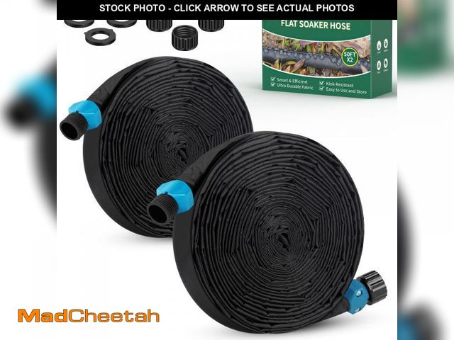 Lot 74-11556783 - Soaker Hose 100ft (50ft*2), Heavy Duty Garden Hose for DIY Irrigation System,Drip Irrigation Hose Sa...