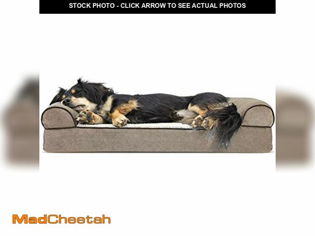 Lot 74-12828912 - FurHaven Soft, Orthopedic Foam Sofa Dog Bed with Washable &amp; Removable Cover - Sherpa/Chenille - ...