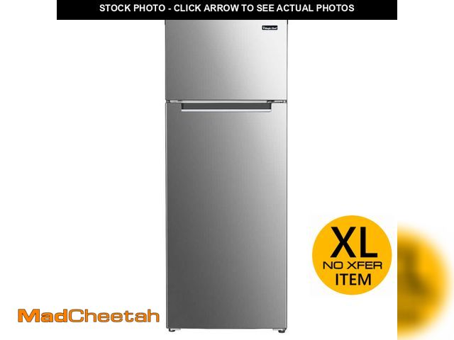 Lot 74-12783179 - Magic Chef 7.3 cu. ft. 2-Door Mini Fridge in Platinum Steel with Freezer - UNUSED