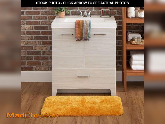 Lot 74-12399205 - Mohawk Home Machine Washable Bath Golden Yellow 1' 11" x 3' 3" Bath Mat Perfect for Your Bathroom - ...