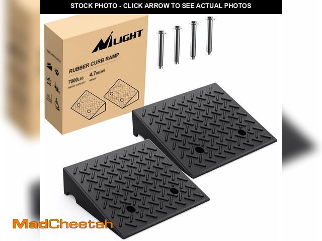 Lot 74-12760376 - Nilight Rubber Curb Ramps, 4.7" Rise Height Heavy Duty Rubber Threshold Ramp, Portable Driveway Ramp...