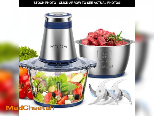 Lot 74-12116903 - KOIOS Food Processor, 500W Electric Food Chopper with 2 Bowls (8 Cup+8 Cup) &amp; 2 Bi-Level Blades&...