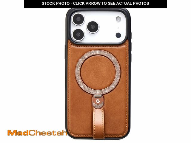 Lot 74-12699116 - Bullroye for iPhone 17 Pro Max Case Leather Glitter | iPhone 17 Pro Max Leather Case with Sparkly Sh...