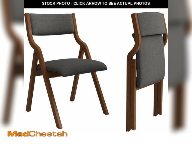 Lot 74-13926869 - Ball &amp; Cast Upholstered Folding Chairs Set of 2,with Ergonomically Designed Back and Solid Wood ...