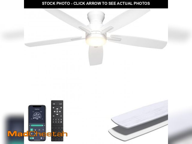 Lot 74-12051280 - Ohniyou Ceiling Fans with Lights, 52'' Low Profile Ceiling Fan with Light and Remote/APP Control, Mo...