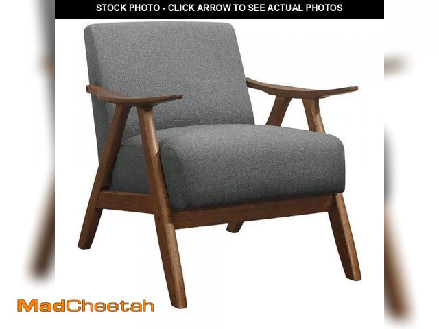 Lot 74-12173047 - Lazzara Ocala Gray Fabric Upholstery Solid Wood Frame Accent Chair - UNUSED