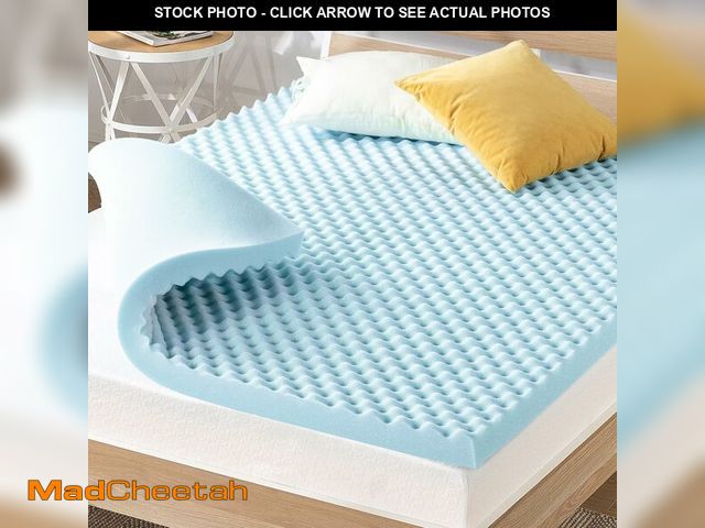 Lot 74-13733594 - Best Price Mattress 3 Inch Egg Crate Memory Foam Mattress Topper, Cooling Gel Infusion, Queen, Dorm ...