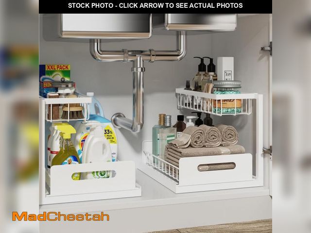 Lot 74-11555819 - REALINN Under Sink Organizer, Pull Out Cabinet Organizer 2 Tier Slide Out Sink Shelf Cabinet Storage...